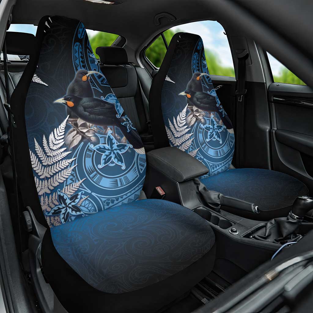 New Zealand Huia Bird Car Seat Cover Aotearoa Maori Pattern