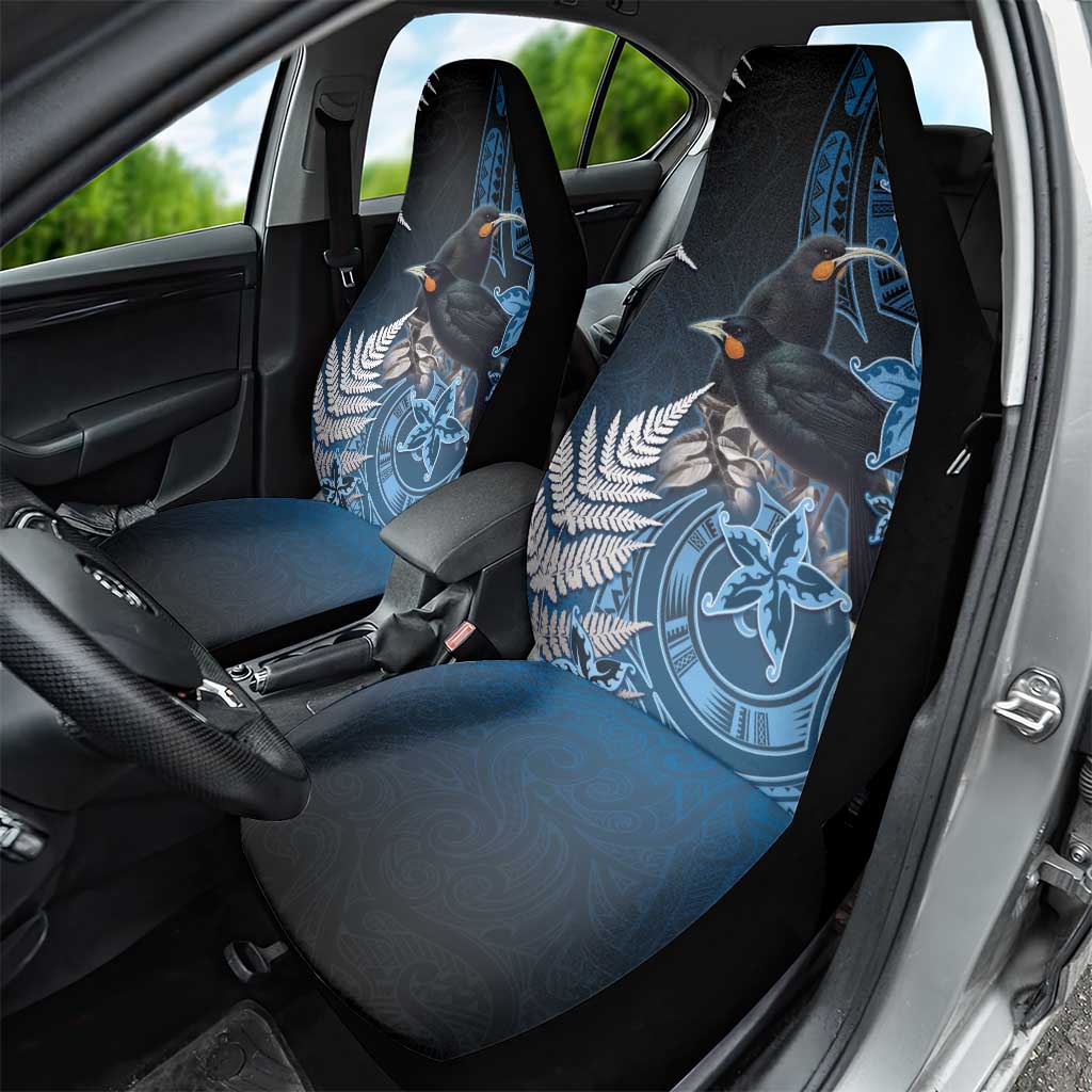 New Zealand Huia Bird Car Seat Cover Aotearoa Maori Pattern