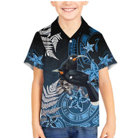 New Zealand Huia Bird Family Matching Mermaid Dress and Hawaiian Shirt Aotearoa Maori Pattern