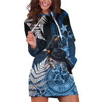 New Zealand Huia Bird Hoodie Dress Aotearoa Maori Pattern