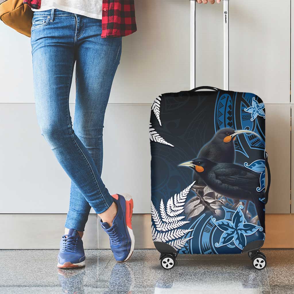 New Zealand Huia Bird Luggage Cover Aotearoa Maori Pattern