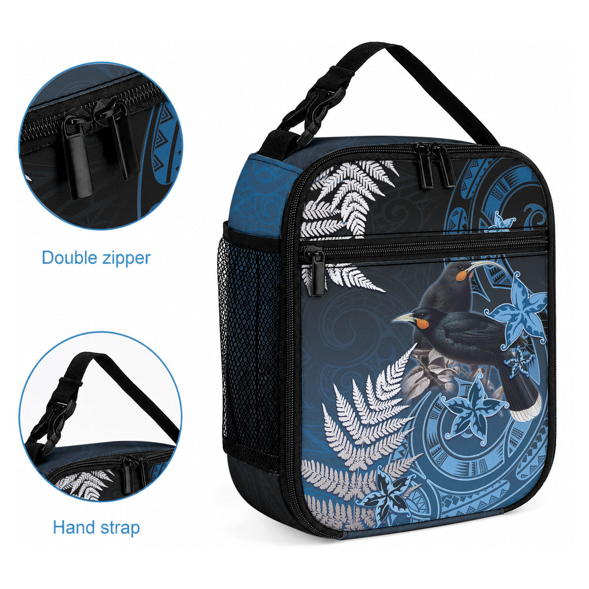 New Zealand Huia Bird Lunch Bag Aotearoa Maori Pattern LT05 - Polynesian Pride