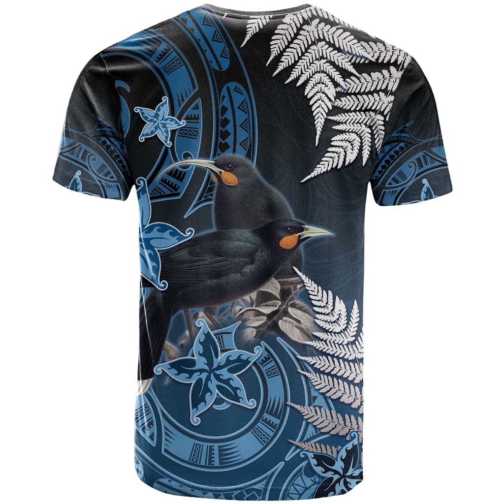 New Zealand Huia Bird T Shirt Aotearoa Maori Pattern LT05 - Polynesian Pride