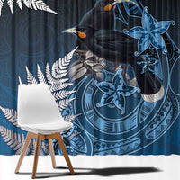 New Zealand Huia Bird Window Curtain Aotearoa Maori Pattern