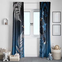 New Zealand Huia Bird Window Curtain Aotearoa Maori Pattern