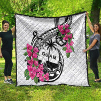 Guam Chamorro Quilt Bougainvillea White Polynesian Tribal Pattern