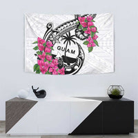 Guam Chamorro Tapestry Bougainvillea White Polynesian Tribal Pattern