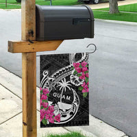 Guam Chamorro Garden Flag Bougainvillea Black Polynesian Tribal Pattern