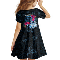 Tahiti Ia Orana Family Matching Short Sleeve Bodycon Dress and Hawaiian Shirt Polynesian Turtle With Coat Of Arms LT05 - Polynesian Pride