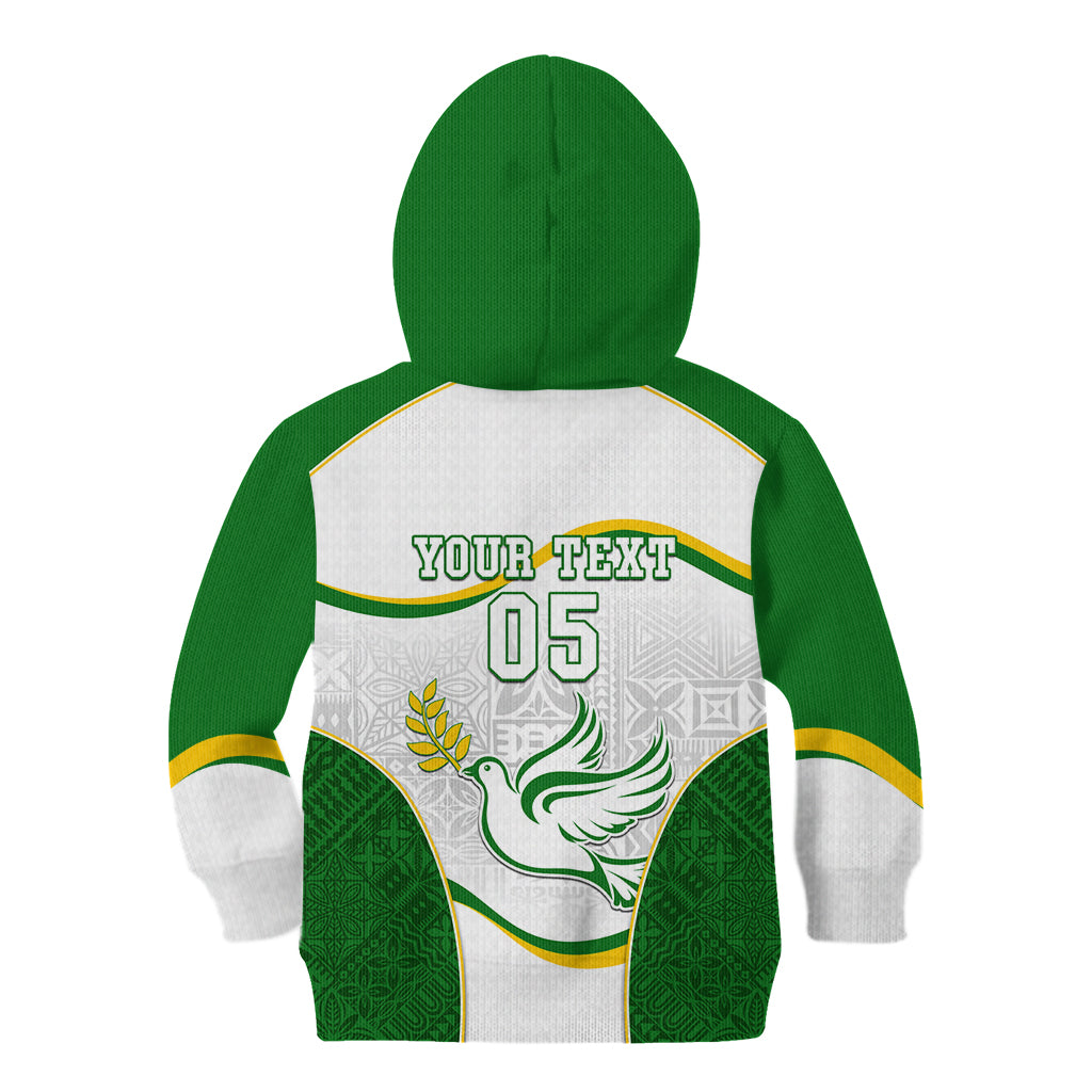 Custom Tailevu Rugby Kid Hoodie Fiji Tapa Pattern LT05 - Polynesian Pride