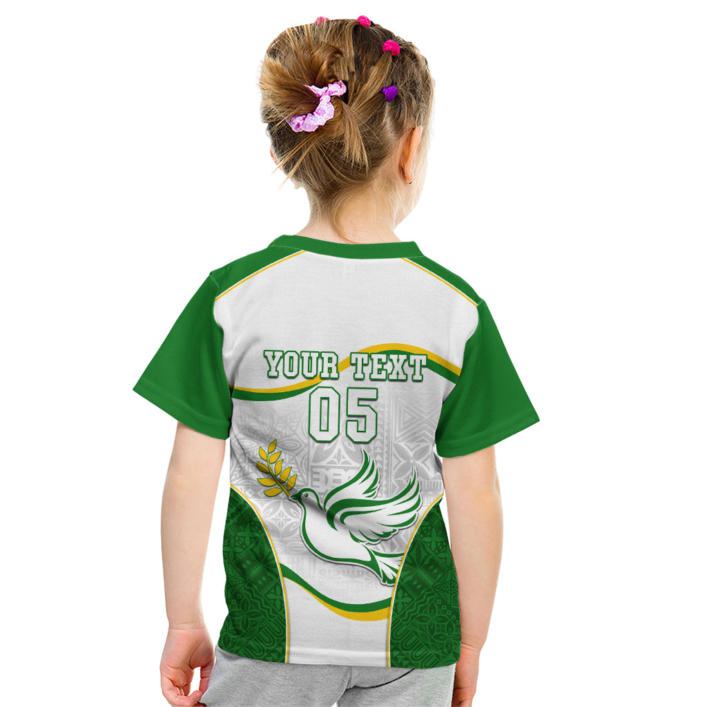 Custom Tailevu Rugby Kid T Shirt Fiji Tapa Pattern LT05 - Polynesian Pride