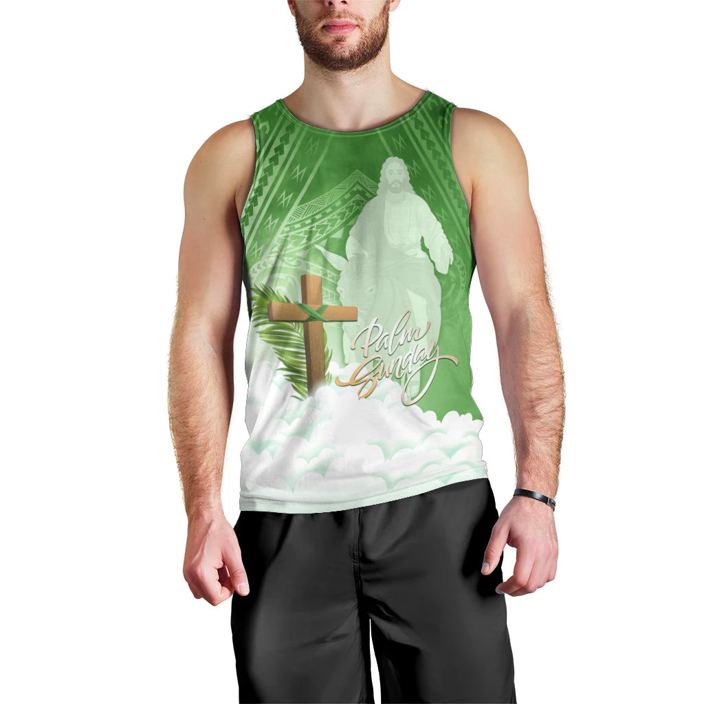 Happy Palm Sunday Men Tank Top With Polynesian Pattern LT05 - Polynesian Pride