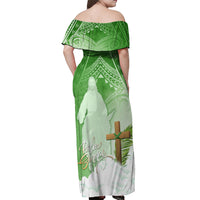 Happy Palm Sunday Off Shoulder Maxi Dress With Polynesian Pattern LT05 - Polynesian Pride
