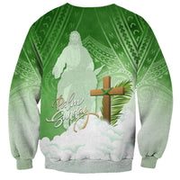 Happy Palm Sunday Sweatshirt With Polynesian Pattern LT05 - Polynesian Pride