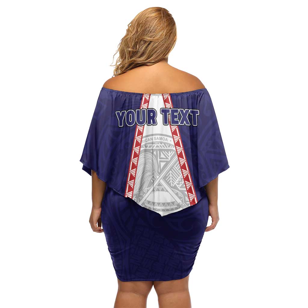 Personalised American Samoa Flag Day Off Shoulder Short Dress Flag Style