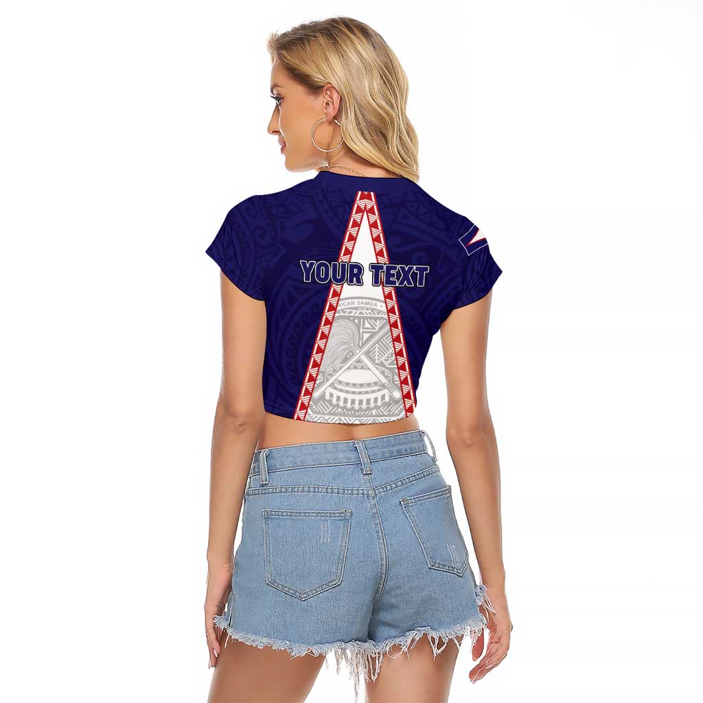 Personalised American Samoa Flag Day Raglan Cropped T Shirt Flag Style