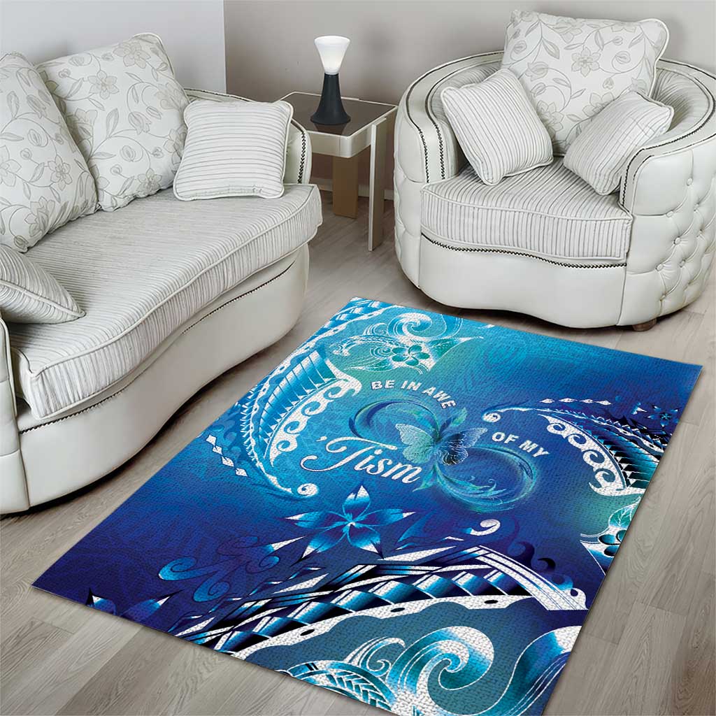 Polynesia Autism Awareness Area Rug Be In Awe Of My 'Tism