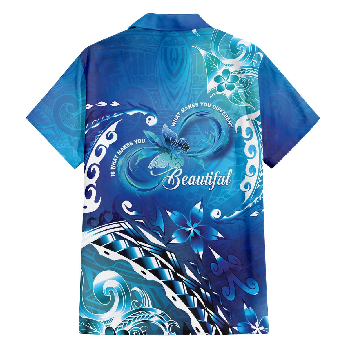 Polynesia Autism Awareness Family Matching Off The Shoulder Long Sleeve Dress and Hawaiian Shirt Be In Awe Of My 'Tism