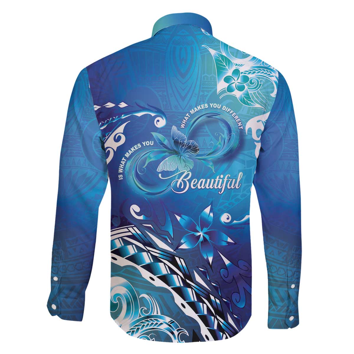 Polynesia Autism Awareness Family Matching Off The Shoulder Long Sleeve Dress and Hawaiian Shirt Be In Awe Of My 'Tism