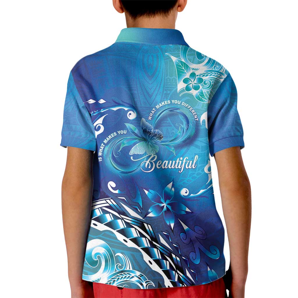Polynesia Autism Awareness Kid Polo Shirt Be In Awe Of My 'Tism