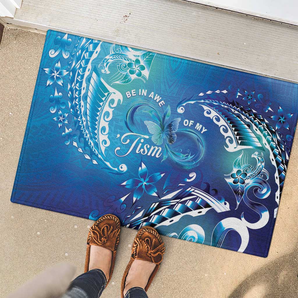 Polynesia Autism Awareness Rubber Doormat Be In Awe Of My 'Tism
