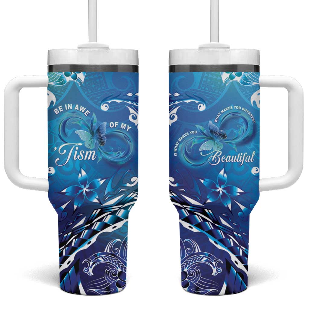 Polynesia Autism Awareness Tumbler With Handle Be In Awe Of My 'Tism