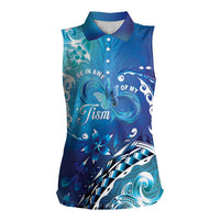 Polynesia Autism Awareness Women Sleeveless Polo Shirt Be In Awe Of My 'Tism