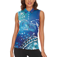 Polynesia Autism Awareness Women Sleeveless Polo Shirt Be In Awe Of My 'Tism
