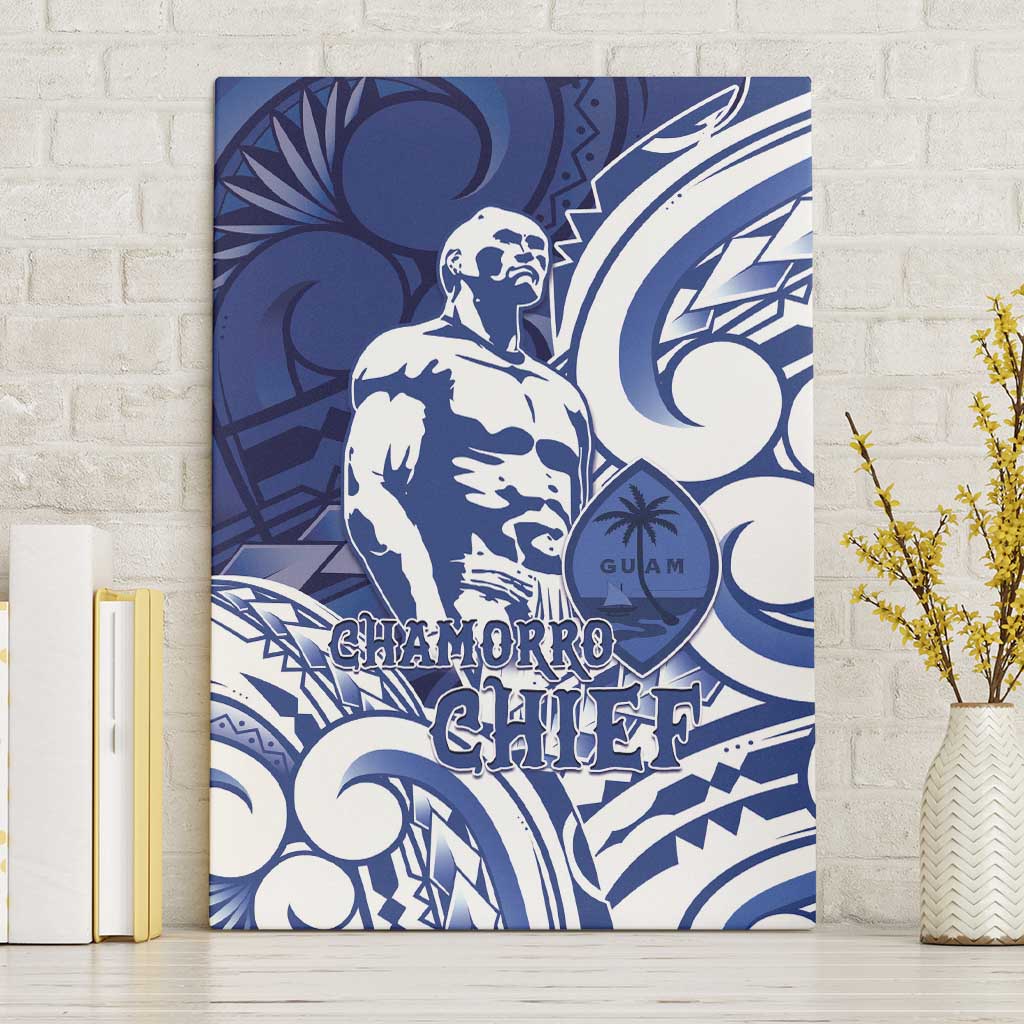 Guam Chief Kepuha Canvas Wall Art Chamorro Pride LT05 Without Frame Blue - Polynesian Pride