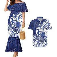 Guam Chief Kepuha Couples Matching Mermaid Dress and Hawaiian Shirt Chamorro Pride