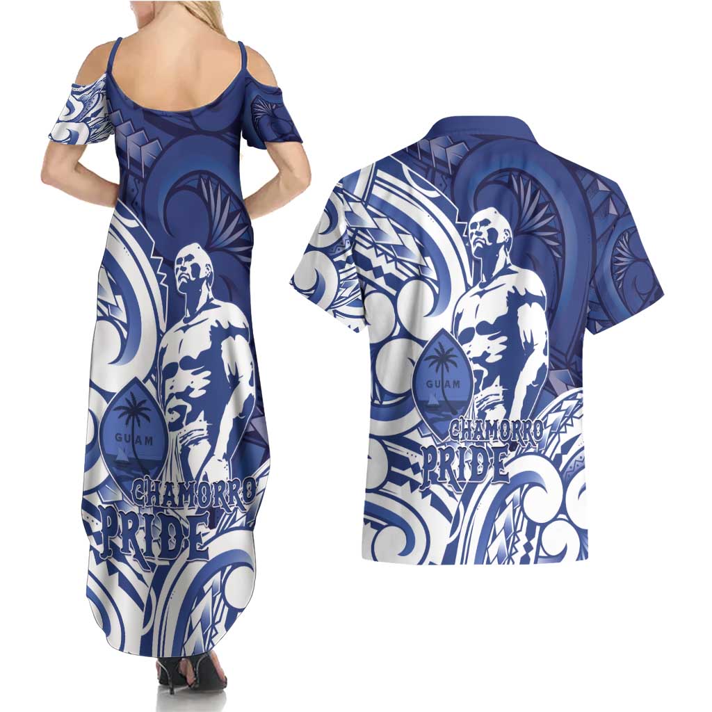 Guam Chief Kepuha Couples Matching Summer Maxi Dress and Hawaiian Shirt Chamorro Pride