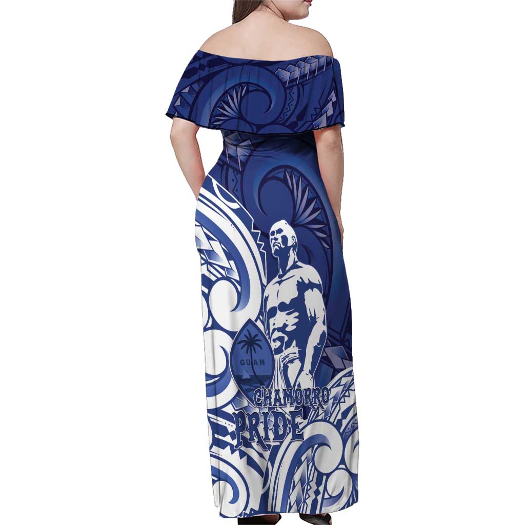 Guam Chief Kepuha Family Matching Off Shoulder Maxi Dress and Hawaiian Shirt Chamorro Pride