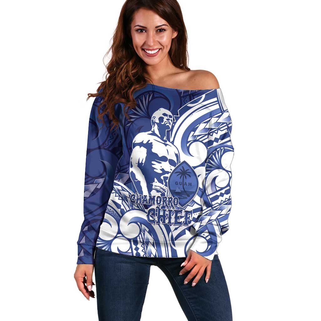 Guam Chief Kepuha Off Shoulder Sweater Chamorro Pride