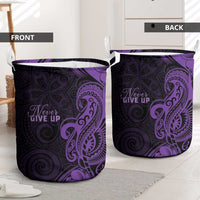 Lupus Warrior Laundry Basket Never Give Up Polynesian Style