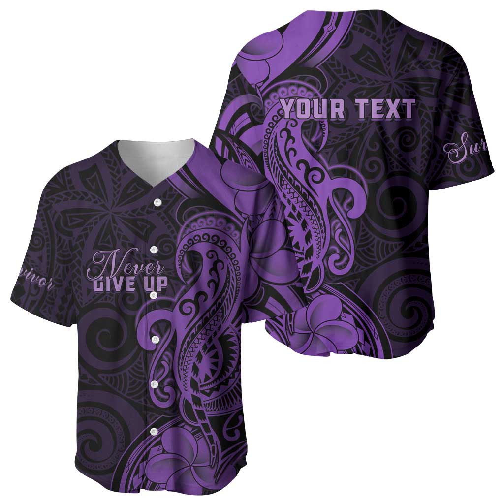 Personalised Lupus Warrior Baseball Jersey Never Give Up Polynesian Style
