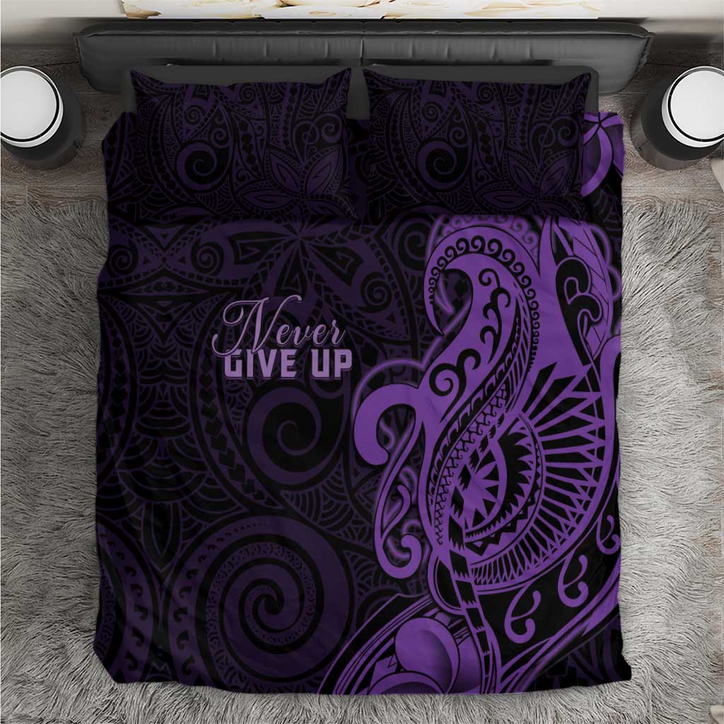 Lupus Warrior Bedding Set Never Give Up Polynesian Style