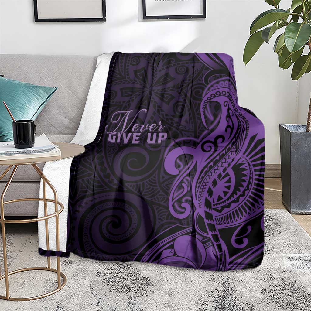 Lupus Warrior Blanket Never Give Up Polynesian Style