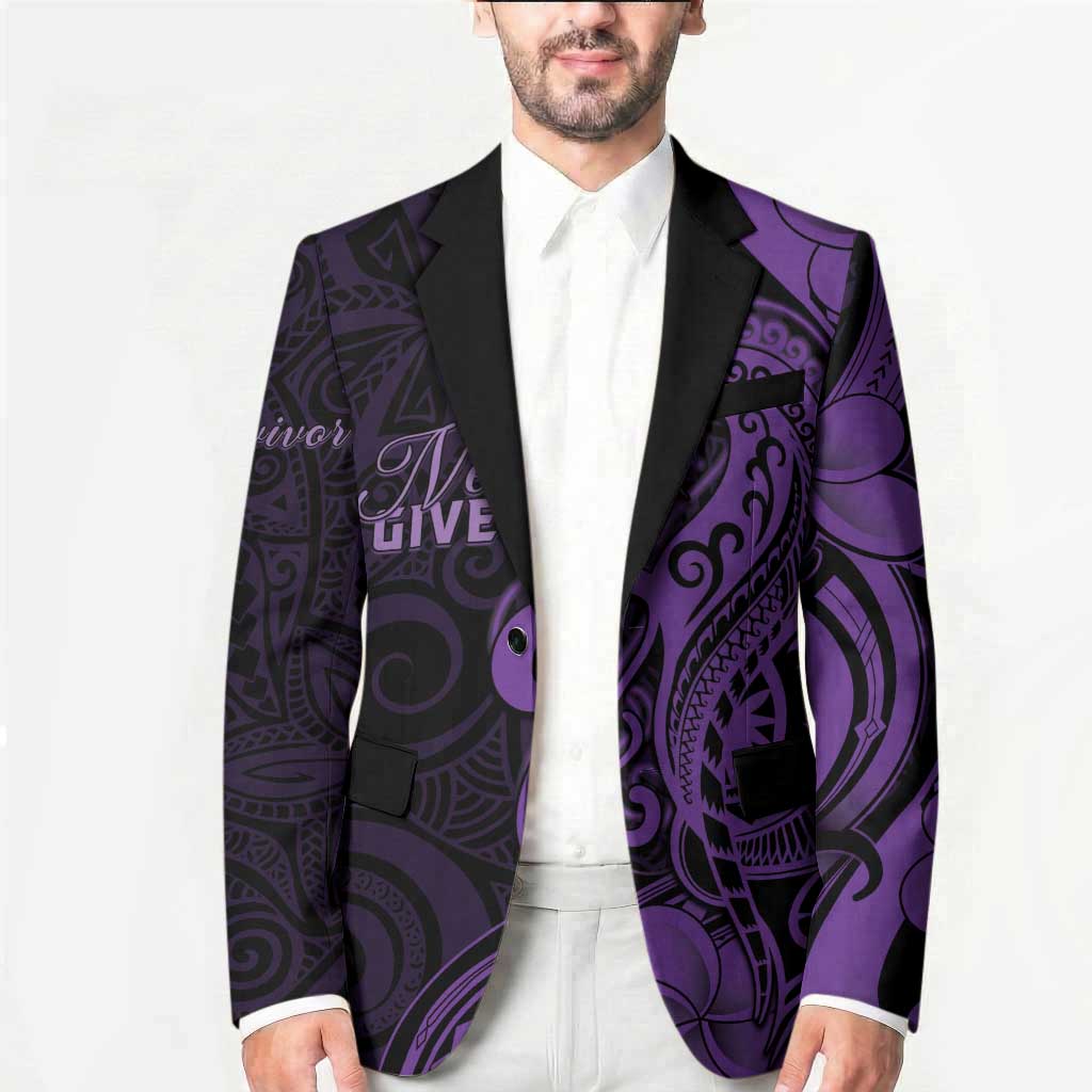 Personalised Lupus Warrior Blazer Never Give Up Polynesian Style