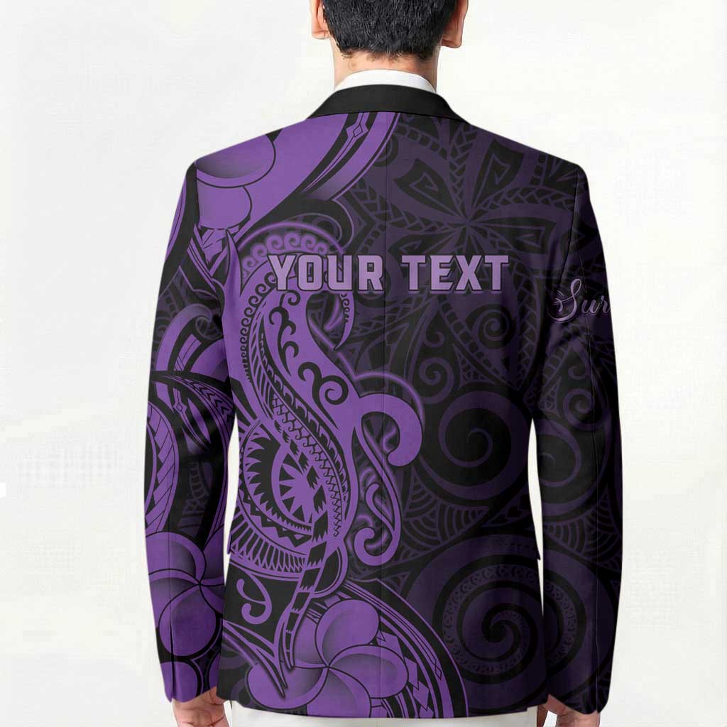 Personalised Lupus Warrior Blazer Never Give Up Polynesian Style