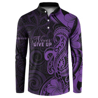 Personalised Lupus Warrior Button Sweatshirt Never Give Up Polynesian Style