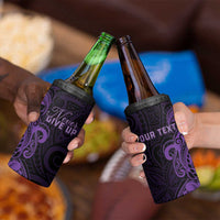 Personalised Lupus Warrior 4 in 1 Can Cooler Tumbler Never Give Up Polynesian Style LT05 - Polynesian Pride