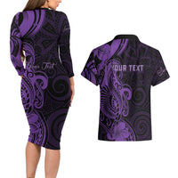 Personalised Lupus Warrior Couples Matching Long Sleeve Bodycon Dress and Hawaiian Shirt Never Give Up Polynesian Style