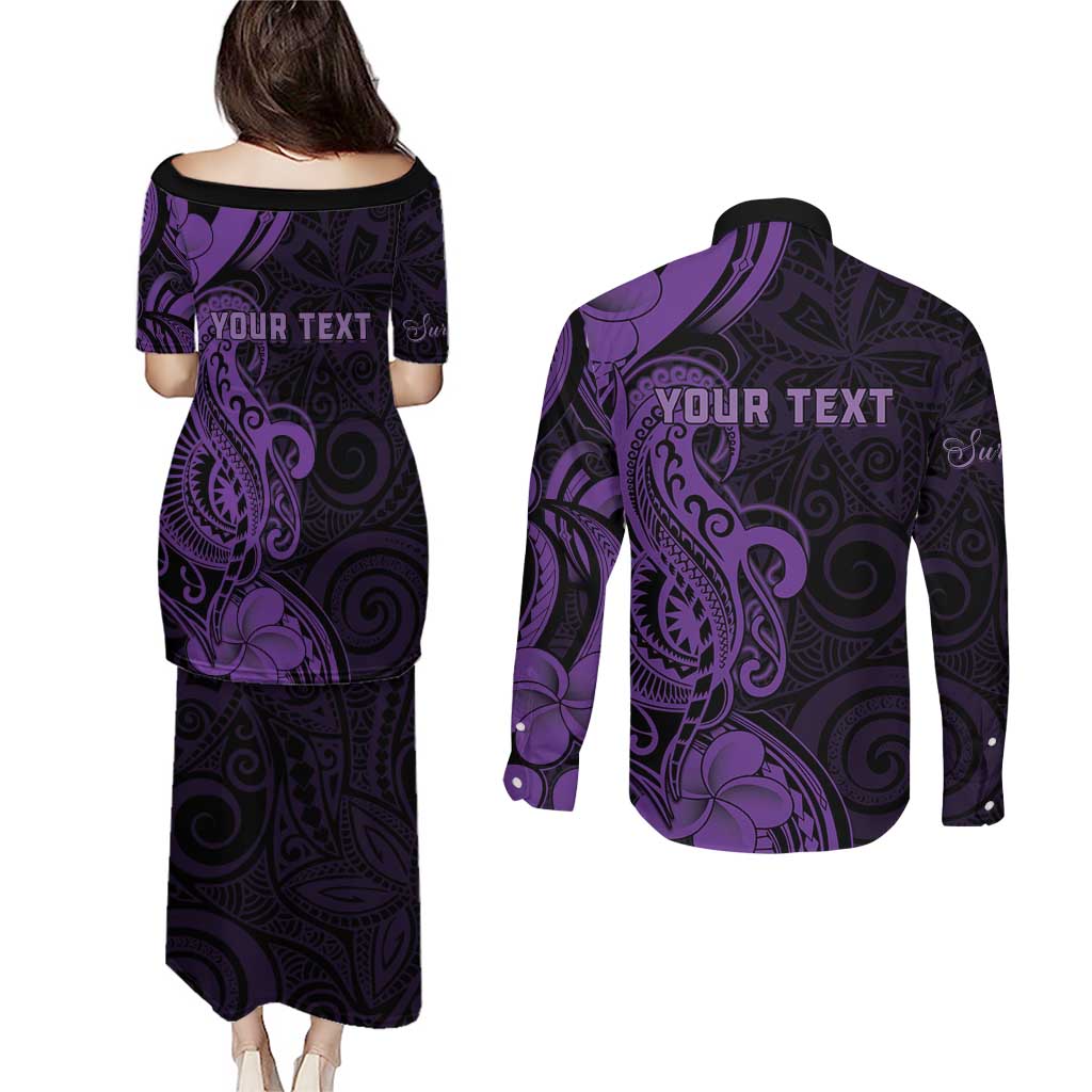 Personalised Lupus Warrior Couples Matching Puletasi and Long Sleeve Button Shirt Never Give Up Polynesian Style LT05 - Polynesian Pride