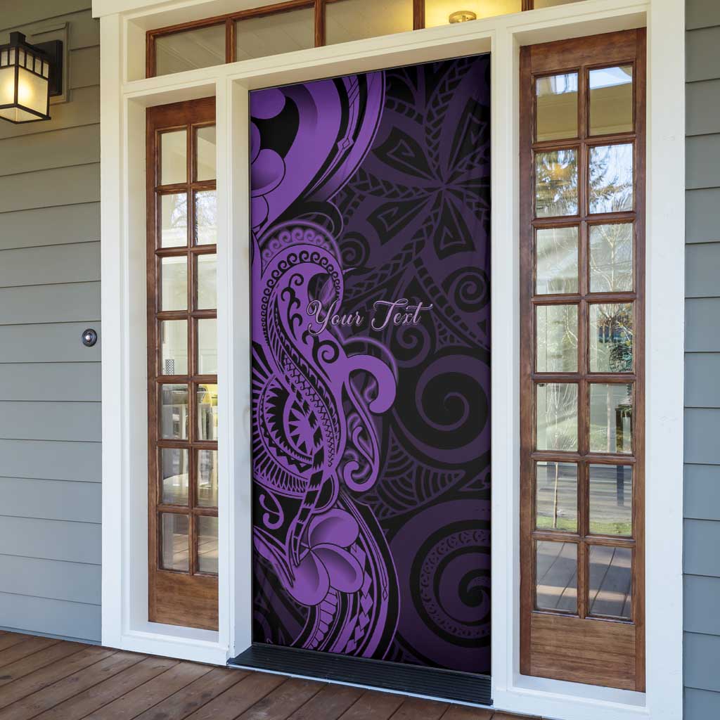 Personalised Lupus Warrior Door Cover Never Give Up Polynesian Style