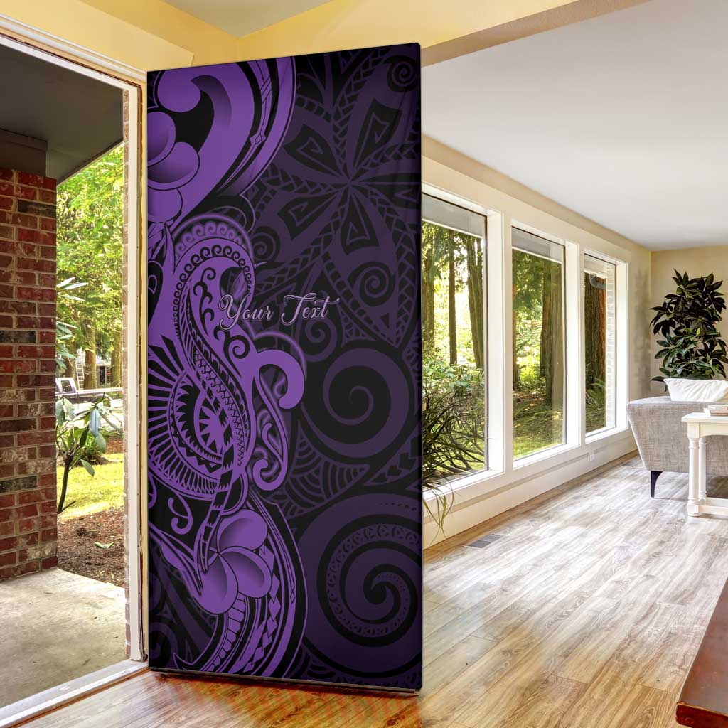 Personalised Lupus Warrior Door Cover Never Give Up Polynesian Style
