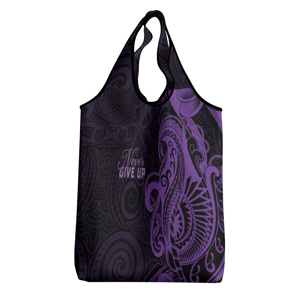 Lupus Warrior Grocery Bag Never Give Up Polynesian Style