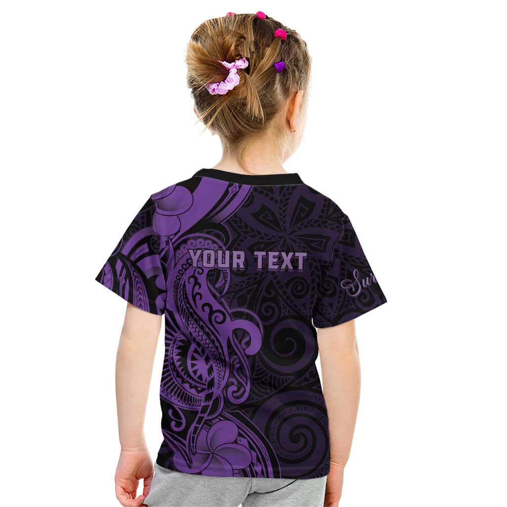 Personalised Lupus Warrior Kid T Shirt Never Give Up Polynesian Style