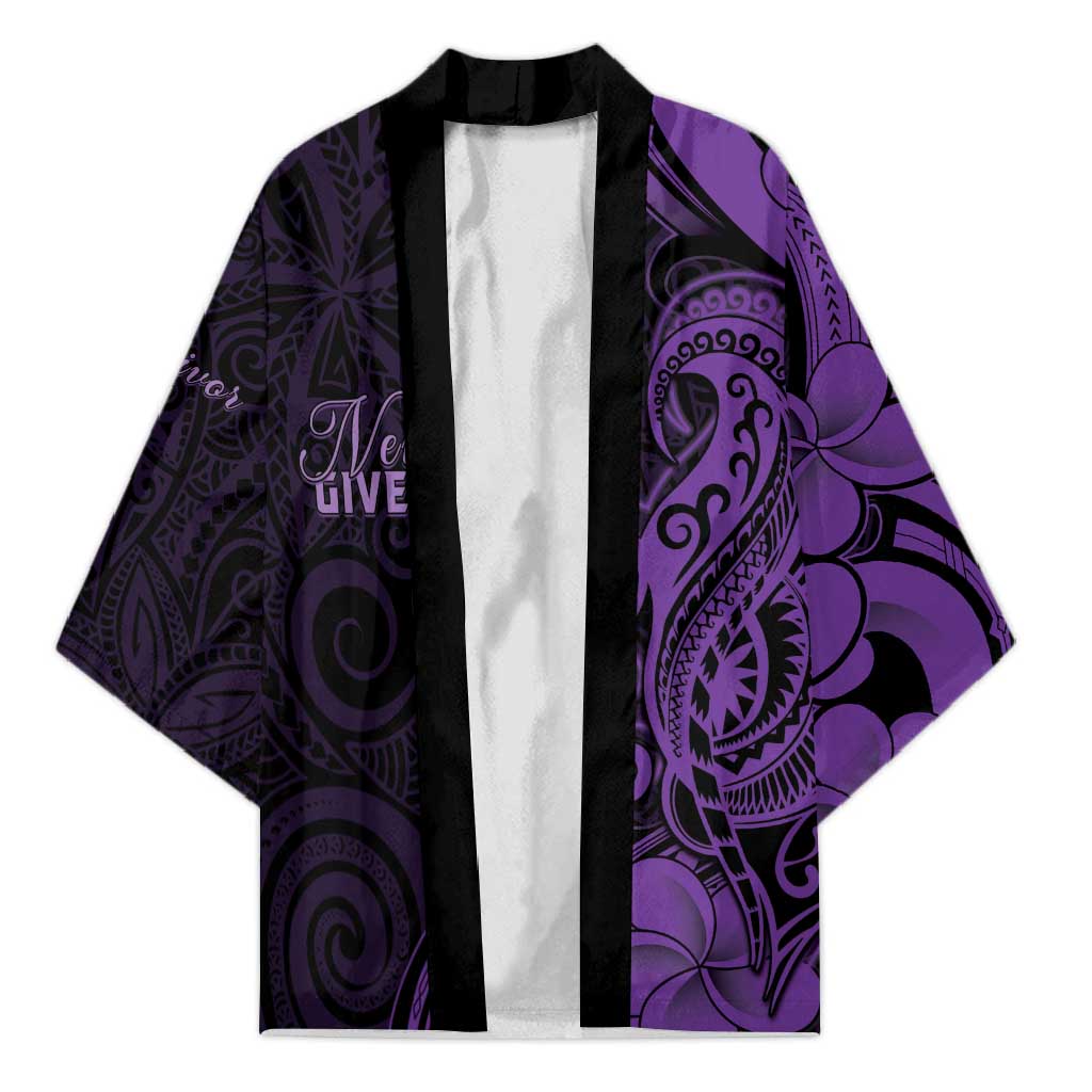Personalised Lupus Warrior Kimono Never Give Up Polynesian Style