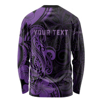 Personalised Lupus Warrior Long Sleeve Shirt Never Give Up Polynesian Style