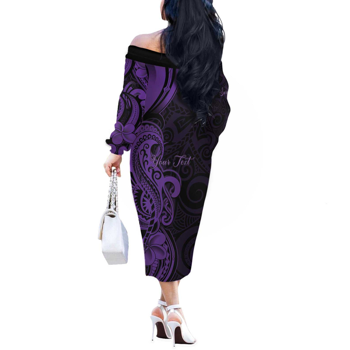 Personalised Lupus Warrior Off The Shoulder Long Sleeve Dress Never Give Up Polynesian Style LT05 - Polynesian Pride